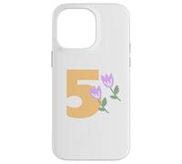 Kids 5th Birthday Purple Tulips Flower Party Five Years Old Case for iPhone 14 Pro Max