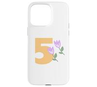 Kids 5th Birthday Purple Tulips Flower Party Five Years Old Case for iPhone 15 Pro Max