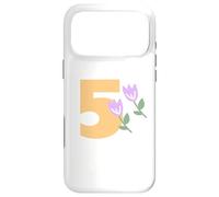 Kids 5th Birthday Purple Tulips Flower Party Five Years Old Case for iPhone 17 Pro Max