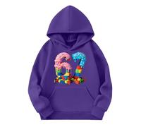 Kids 6 7" Cartoon Print Jumper Hoodie | Unisex Fleece Pullover with Pocket | Boys Girls Cosy Long Sleeve Top Casual Athletic Hoodie for Kids