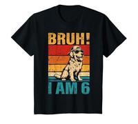 Kids 6 Year Old Birthday Dog Bruh It's My 6th Birthday T-Shirt