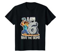 Kids 6 Years Old Sigma Pixel Art Mining Gamer Birthday T-Shirt