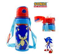 Kids 600ml Aluminium Water Bottle Push Button Flask with Strap for School
