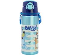 Kids 600ml Aluminium Water Bottle Strap Push Button Lid Leakproof School & Sport