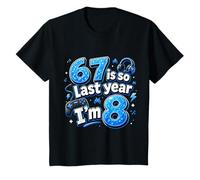 Kids 67 8th Birthday Gamer Boys Eighth Birthday Gaming 6 7 Meme T-Shirt