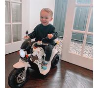 Kids 6V Battery PP Motorcycle Ride On Trike w/ Lights Music Horn 18 - 36 Months White