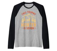 Kids 7 Year Old Hunting Birthday Party Duck Deer Hunter 7th Raglan Baseball Tee