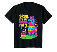 Kids 7th Bday Bruh I'm 7 Lama Pinata Funny Kids Birthday Party T-Shirt