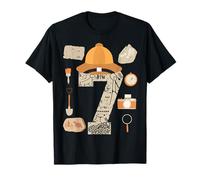 Kids 7th Birthday Archaeology Science 7 Year Old Boys Girls T-Shirt