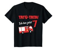 Kids 7th Birthday Fire Engine - Tatütata Ich Bin Jetzt 7 Years T-Shirt