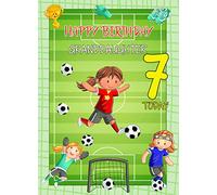 Kids 7th Birthday Football Card for Granddaughter - From Nanna Grandad Greeting Blank Inside Envelope Included Gift Idea UK