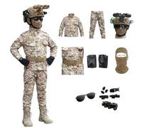Kids 8-Piece Camouflage Costume Set With Modular Helmet Quad-Lens Accessory