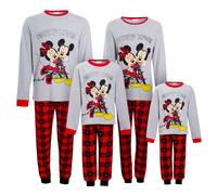 (Kids, 9-10 Years) Mickey & Minnie Matching Family Christmas Pyjamas Disney Adults Kids Xmas Pjs