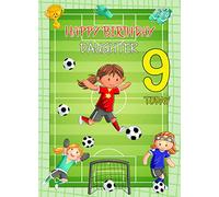 Kids 9th Birthday Football Card for Daughter - From Mum Dad Greeting Blank Inside Envelope Included Gift Idea UK