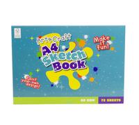 Kids A4 Art & Craft Sketchbook Artist Sketch Pad with 72 Sheets | A4 Drawing Paper Pad 60gsm White Drawing Paper | Sketching Book - 29.5x21cm