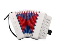 Kids Accordian, Piano Accordion for Beginners, 7 Key Accordian with 2 Bass, Educational Musical Instrument Stage Performance Practice, Excellent Bellows (White)