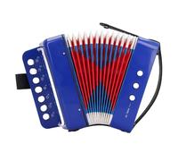 Kids Accordian, Piano Accordion for Beginners, 7 Key Accordian with 2 Bass, Educational Musical Instrument Stage Performance Practice, Excellent Bellows (Blue)