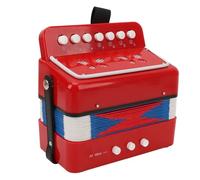 Kids Accordion 7 Key 2 Bass Button Accordion, Beginner Music Education Instrument, Portable Mini Accordion with Belt Buckle for Children Learning, Made of ABS and Leather