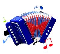 Kids Accordion Toy - Fun Musical Instrument, Engaging Learning Tool | Small 7 Keys Button Accordion, Child Friendly Lightweight Design Use For Preschool Beginner Lessons And Festive Party Gifting