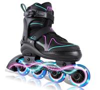 Kids Adjustable Inline Skates Ages 4-12, Youth Inlie Skates for Girls Boys 5-8 8-12 with Full Light Up Wheels, Fun Illuminating Skates for Kids Men Adult Women and Boys.