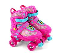 Kids Adjustable Quad Roller Skates, Pink Roller Skates For Girls, 4 Wheel Skates Adjustable Sizes, Pink Colour (Medium/UK 2-4; EU 34-37/)
