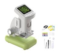 Kids Adjustable Stand Digital Microscope with LCD Screen Built in Light Source Memory Card Slot for Outdoor Indoor Use Intelligent Digital Microscope