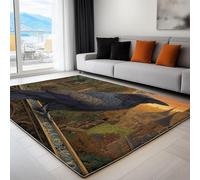 Kids Adult Washable Rugs Living Fantasy Raven Architecture With Non-Slip Backing, Soft Short Pile Rug 180 X 240 Cm Non Slip Carpet For Bedroom For Dining Room Home Office, Multicolor
