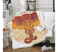Kids Adults Fleece Throw Blanket Soft Warm, Ouduo 3D Printed Super Soft Comfy Fluffy Plush Blanket for Bedroom Sleeping and Camping for Bed Sofa (Elephant 8,150x200cm)