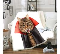 Kids Adults Fleece Throw Blanket Soft Warm, Ouduo 3D Printed Super Soft Comfy Fluffy Plush Blanket for Bedroom Sleeping and Camping for Bed Sofa (130x150cm,Cat 2)