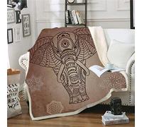 Kids Adults Fleece Throw Blanket Soft Warm, Ouduo 3D Printed Super Soft Comfy Fluffy Plush Blanket for Bedroom Sleeping and Camping for Bed Sofa (Elephant 5,130x150cm)