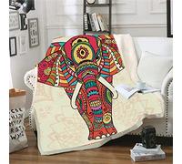 Kids Adults Fleece Throw Blanket Soft Warm, Ouduo 3D Printed Super Soft Comfy Fluffy Plush Blanket for Bedroom Sleeping and Camping for Bed Sofa (Elephant 1,150x200cm)