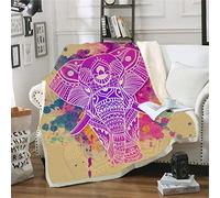 Kids Adults Fleece Throw Blanket Soft Warm, Ouduo 3D Printed Super Soft Comfy Fluffy Plush Blanket for Bedroom Sleeping and Camping for Bed Sofa (Elephant 7,130x150cm)