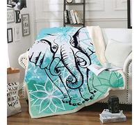 Kids Adults Fleece Throw Blanket Soft Warm, Ouduo 3D Printed Super Soft Comfy Fluffy Plush Blanket for Bedroom Sleeping and Camping for Bed Sofa (Elephant 3,130x150cm)