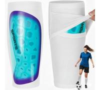 Kids & Adults Football Shin Guards - PP+EVA Honeycomb Protective Shell, 3D Ventilated Design, Left/Right Ergonomic Fit - Lightweight Non-Slip Soccer Shin Pads for Training & Match Play