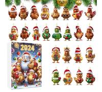 Kids Advent Calendar - 2024 Chick 24 Countdown Calendar Pendants,24 Days Christmas Countdown Calendar, 2D Stocking Stuffer Collectible Ornaments For Teens Kids