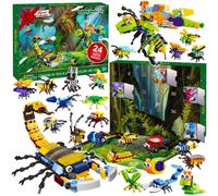 Kids Advent Calendar 2026 Insect Building Blocks Christmas Calendar, 24 Days Christmas Countdown Calendars 12 In 1 Building Blocks Stem Toys for Boys Girls Toddler Xmas Stocking Stuffers Holiday Gifts