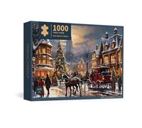 Kids Advent Calendar Halloween Puzzle 2024 Christmas Puzzle Christmas Street 1000 Holiday Countdown Kids Advent Calendar (Grey, 23 * 16 * 5cm)