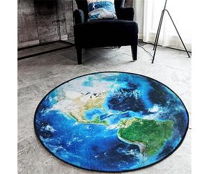 Kids Adventure Mat, Earth Rug Round World Rug Circle Rug Science Rug Non Slip Floor Mat Carpet View The Americas on Earth from Space, Floor Playmat for Bedroom Classroom Home Decor(#1)