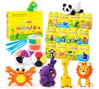 Kids Air Dry Clay Kit,12 Boxes Non-Toxic Themes Modelling Clay with Tools,Tutorials & Storage,Mess-Free Craft Birthday Gift for Age 3 4 5 6 7 8+ Years Old Boys Girls