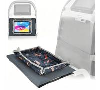 Kids Airplane Tray Table Cover with Tablet Holder | Toddler Travel Essential Activity Lap Tray for Flying, Train & Car Trips | Fabric Pockets & Waterproof Surface, Mess-Free Activity Organiser(Racing)