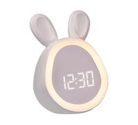 Kids Alarm Clock - 11cm Cute Rabbit Bedside Clock | 1500mAh USB Rechargeable Digital Timer, Dimmable Sleep Trainer Up Clocks Perfect For Boys Girls Bedroom Birthday Gift