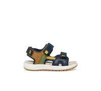 Geox J ALBEN Boy A Sandal, Navy/Ochre, 33 EU
