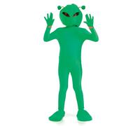 Kids Alien Costume S - XL Boys Girls Green Martian Fancy Dress Outer Space UFO