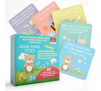 Kids Allah Loves You Affirmation Cards (Pack of 15 Pairs) & Memory Game - Daily Affirmations, Conversation Starters, Self-Discory Prompts - Educational and Motivational Tool