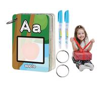 Kids Alphabet Water Painting Book - 4.72 Inches Training Cards, Reusable Aqua Learning Set, Educational Paper Cognition Sheets With 26 Character Practice Boards Brush Tool Kit | Preschool Development