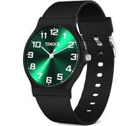 Kids Analog Watch Boys Watch, Sports Watch 30M Waterproof Thin Dial Easy to Read Children's Watch for Ages 5-15 Present Easter Children's Day Christmas Day, Black-green Dial, Japanese