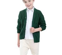 Kids and Boys Cardigan Sweater Button Down Knit Chunky V Neck Long Sleeve Outwear Boys Sweater Large Sweatshirt Kids Boys Green