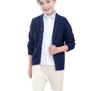 Kids and Boys Cardigan Sweater Button Down Knit Chunky V Neck Long Sleeve Outwear Boys Sweater Large Boy Toddler Pullover Sweater Girls Zippe Hoodies Blue