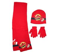 Kids Angry Birds Winter Hat Scarf Gloves Set (52 cm, Red)