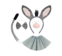 Kids Animal Dress Up - Children’s Animal Headband Set, Fuzzy Tails Ears Nose Bow Tie Accessories, Easy Wear Cute Play Outfit, Costume Accessory for Halloween Cosplay Party Pretend Games